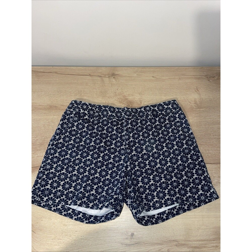 Tommy Hilfiger Womens Chino Shorts 4 Navy Blue Floral Preppy Coastal